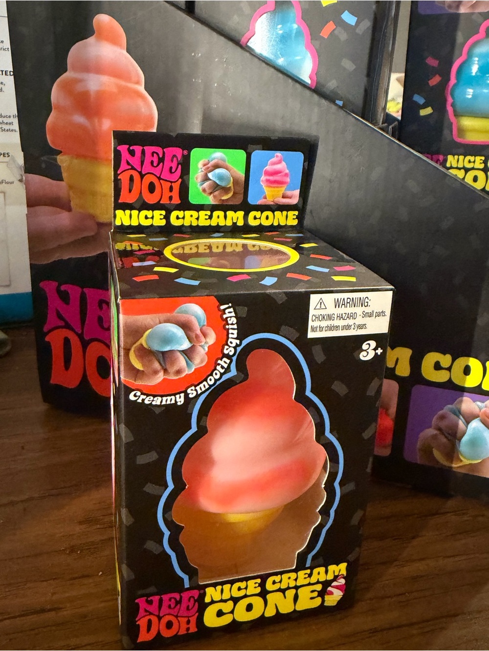 Nice Cream Cone Squeeze Toy - Pink and Yellow